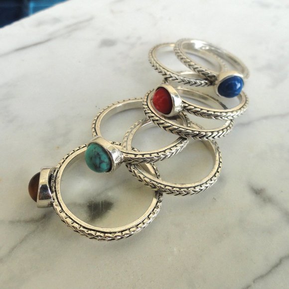 ⃘💍Stackable Gemstone Ring Set✨⃘ - Picture 4 of 15